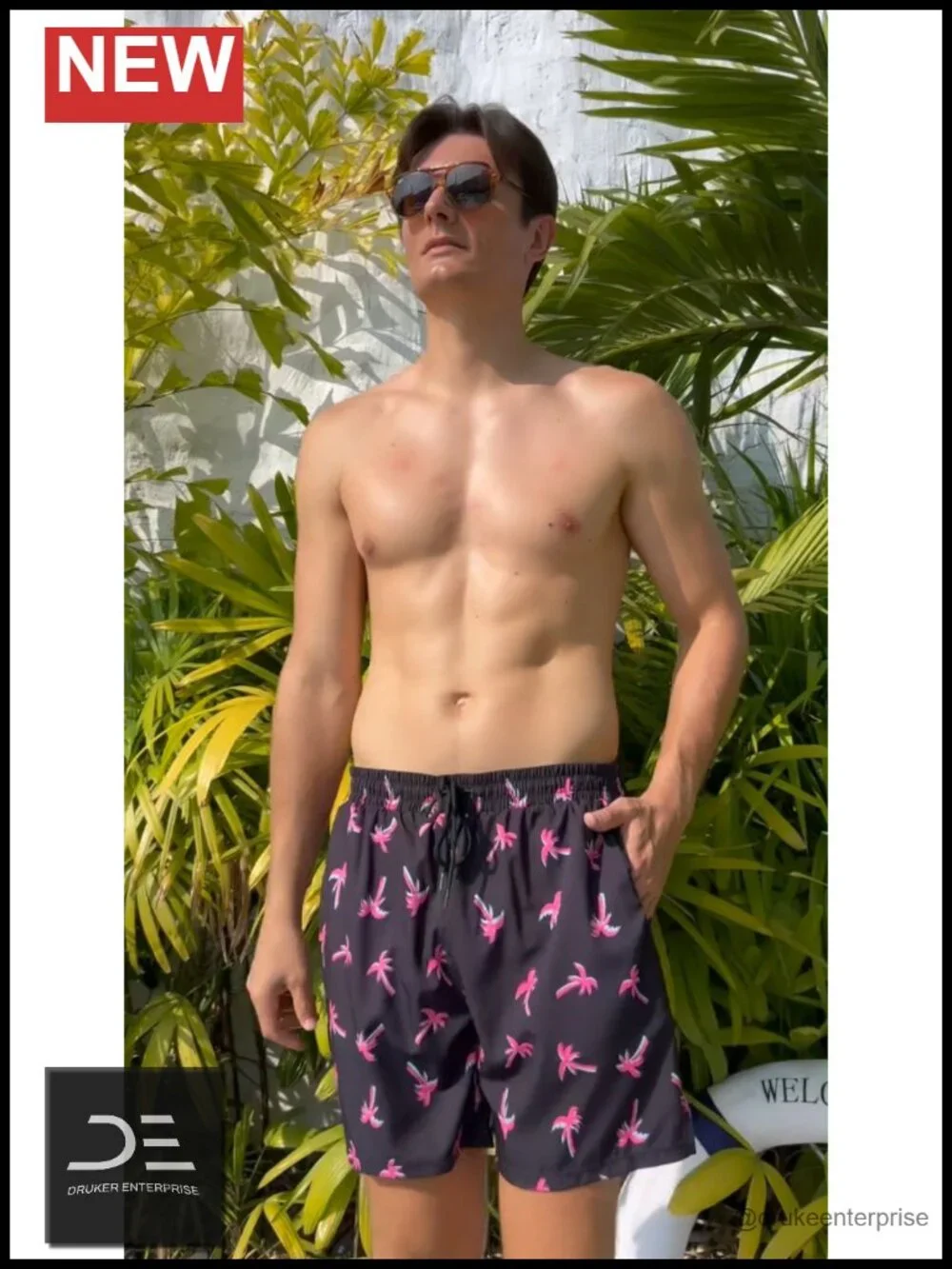 Mens Swim Trunks with Compression Liner 7